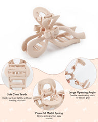 AWAYTR coffee bow clip provides subtle color while holding hair securely.