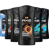 AXE body wash variety-set bottles on display for daily refresh.
