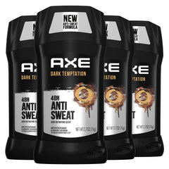 AXE Dark Temptation antiperspirant stick packaging close-up with sleek design