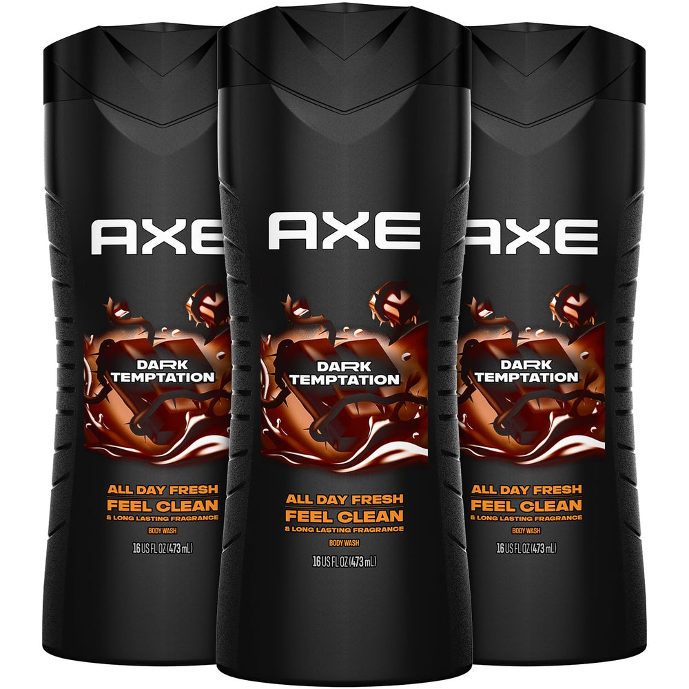 AXE Dark Temptation bottle closeup highlighting bold daily scent