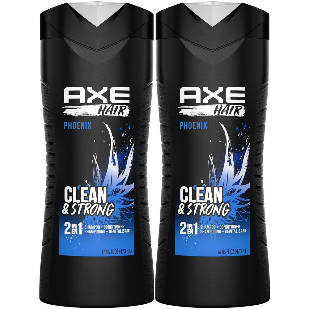AXE Phoenix 2-in-1 shampoo conditioner bottle: easy one-step cleanse.