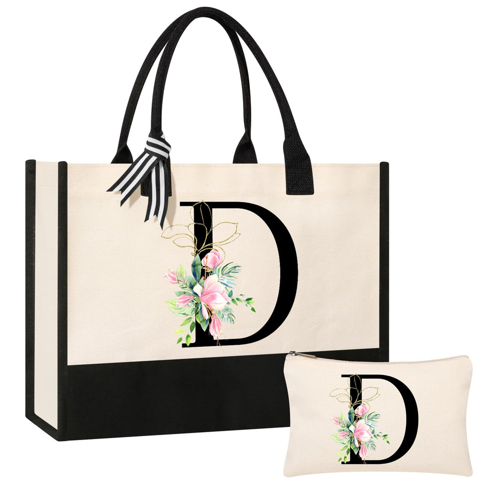 AYGE personalized initial canvas beach tote ready for beach days and organized essentials.