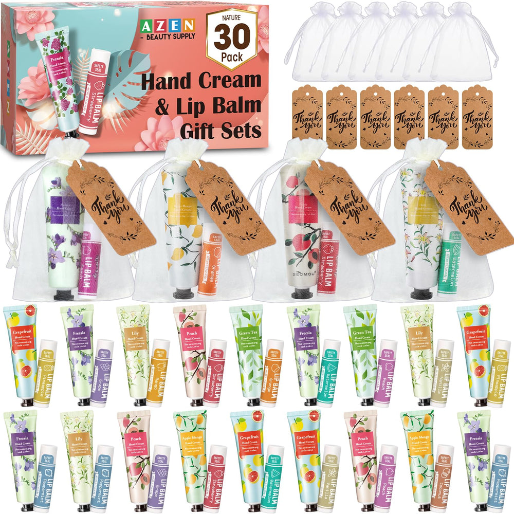 AZEN hand cream set closeup showing moisturization and gift-ready packaging for guests