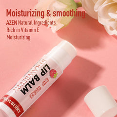 AZEN lip balm natural formula label emphasizes paraben-free and phthalate-free ingredients