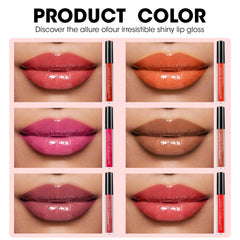 AZEN lip gloss color swatches show a rich variety for every skin tone