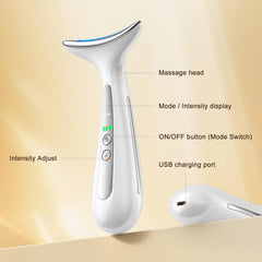 AZMAVO arc massage head gliding along face and neck contours.