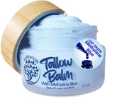 AzulBotanicals Methylene Blue Infused Tallow Balm jar shows rich texture for deep hydration
