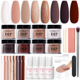 AZUREBEAUTY dip nails eight color powders swatches for vibrant, long-lasting color