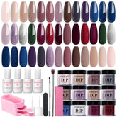 AZUREBEAUTY dip powder kit 20-colors palette enables versatile nail art at home.