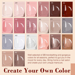 AZUREBEAUTY base and activator bottles enable smooth application and durable-looking nails.