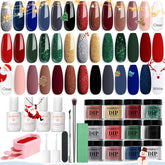 AZUREBEAUTY dip powder kit color swatches show vibrant festive shades for nails