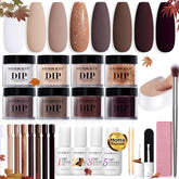 AZUREBEAUTY dip powder kit contents with colors and liquids for at-home manicure versatility