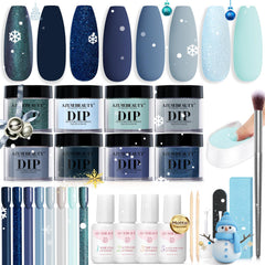 AzureBeauty dip powder kit eight colors for at-home nail art