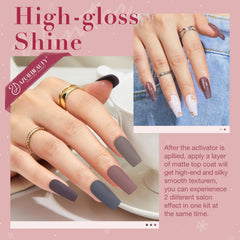 AZUREBEAUTY dip powder liquid set base activator topcoat closeup highlighting complete DIY manicure system