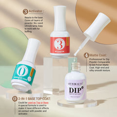 AzureBeauty dip powder nails gloss with chip‑resistant protection