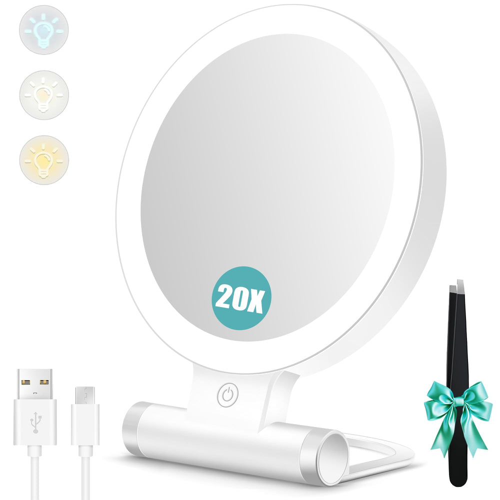 B Beauty Planet magnifying mirror with 1x and 20x sides for precise makeup checks.
