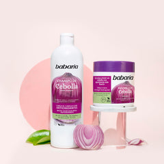 Babaria Onion Hair Mask on scalp care for nourished roots.