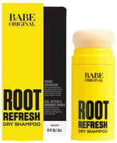 BABE ORIGINAL Root Refresh bottle illustrating oil absorption and quick refresh