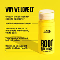 BABE ORIGINAL Root Refresh after-use hair volume shows lifted, refreshed roots