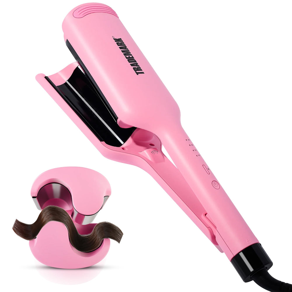 Babe Waves X dual-barrel closeup shows quick, easy styling for all hair lengths.