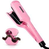 Babe Waves X dual-barrel closeup shows quick, easy styling for all hair lengths.