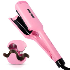 Babe Waves X dual-barrel closeup shows quick, easy styling for all hair lengths.