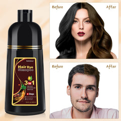 Bablabear brown hair dye shampoo application on dry hair for even color deposit.