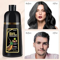 Bablabear color shampoo applied by hand demonstrates even gray-root coverage.