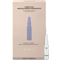 BABOR Hydra Plus Ampoules bottle closeup showing hydrating formula for plump skin