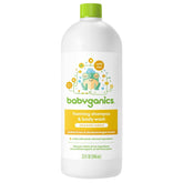 BabyGanics shampoo and body wash refill bottle with chamomile-verbena, gentle head-to-toe cleansing