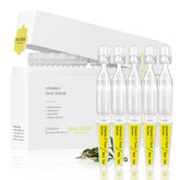 BACHERI vitamin C serum ampoule packaging emphasizing brightening convenience for daily care.
