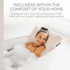 BADESOFA bath pillow back support highlighting neck relief during soaks