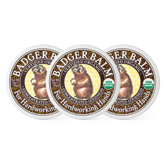 Badger Healing Balm tin front view, ideal for hard-working hands and dry skin.