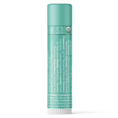 Badger Highland Mint lip balm packaging front highlights 100% organic ingredients