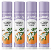 Badger Lavender Orange Lip Balm outer packaging highlighting natural, everyday lip nourishment