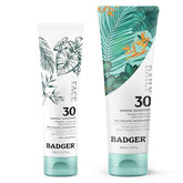 Badger Mineral Daily Face Sunscreen bottle offers lightweight SPF 30 protection for daily use.