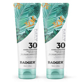 Badger Mineral Daily Sunscreen SPF 30 applies smoothly for everyday sun protection on all skin tones.