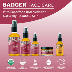 Badger Rose Face Oil texture on skin during application for smooth finish