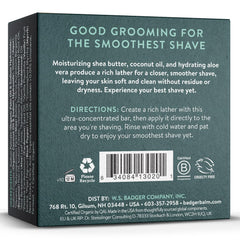 Badger Shaving Soap Puck organic ingredients hydrate skin.