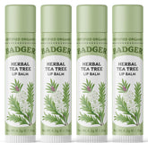 Badger Tea Tree Classic Lip Balm packaging highlights eco-friendly lip care