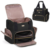 BAFAMYE large makeup travel bag top view shows spacious interior for organized cosmetics on the go