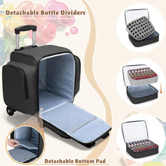 BAFASO rolling nail polish organizer front pocket stores brushes and glitter neatly for quick access