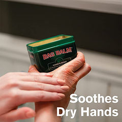 Bag Balm chapped lips use shows moisturizing relief with fragrance-free formula.