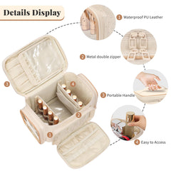 Bagmoly large makeup bag brush compartment keeps brushes organized and protected
