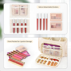Bagmoly large makeup bag removable dividers customize space for cosmetics and tools