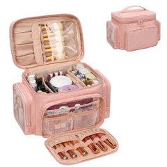 Bagmoly Large Makeup Bag front view with spacious interior for cosmetics storage