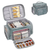Bagmoly large makeup bag top view showing roomy interior for vertical bottle storage