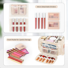 Bagmoly large makeup bag waterproof material protects cosmetics in rain or splashes