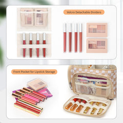 Bagmoly makeup bag zipper and padding protect cosmetics during transit.