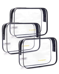BAGSMART clear toiletry bag pack top opening enables quick access during travel.